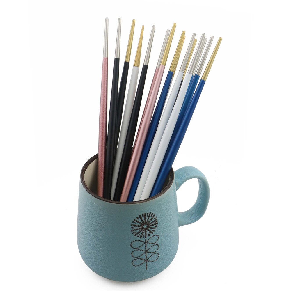 1 Pair Korean Stainless Steel Chopsticks Food Grade Japanese Food Hashi Chop Sticks Sushi Dinnerware Cooking Utensils