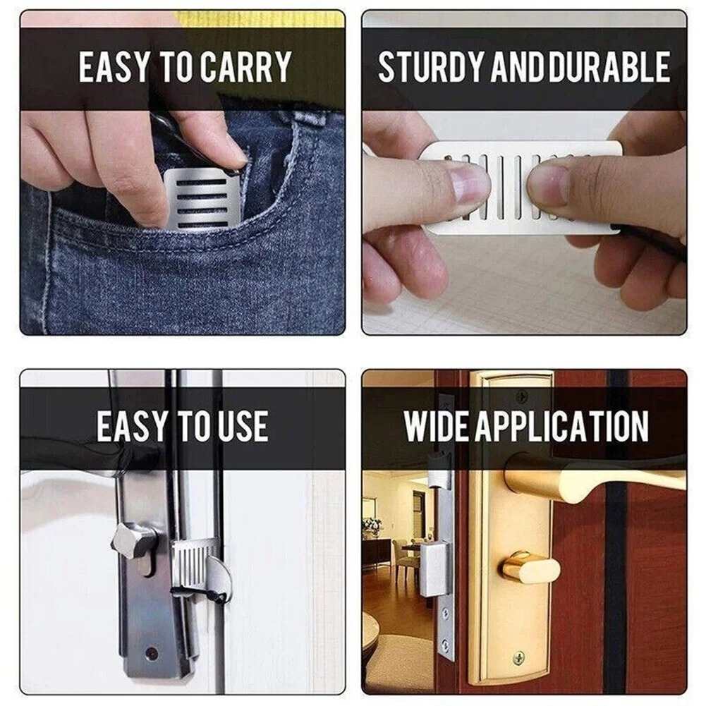 Bloqueador de porta anti-roubo de segurança portátil 8cm de aço inoxidável ferramenta de segurança segura para casa privacidade hotel viagem fechadura da porta rolha