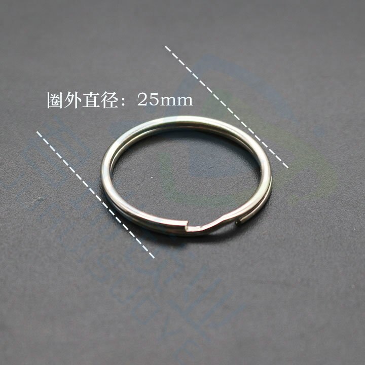 KEYTOOL 100 pcs/lot stainless steel Iron Round Metal Keyring Rhodium Plated Ring Key Chain 16MM 20MM 25mm 28MM 30MM 32MM: 25mm