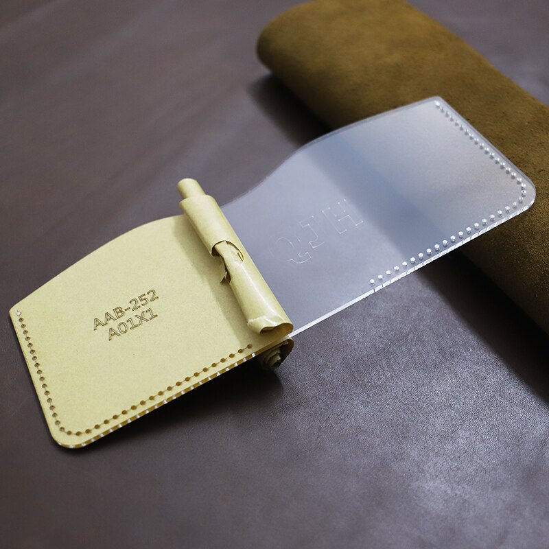 Fold tegnebog gør form diy læder håndværk skabelon syning akryl stencil semi færdig pung form håndlavede forsyninger