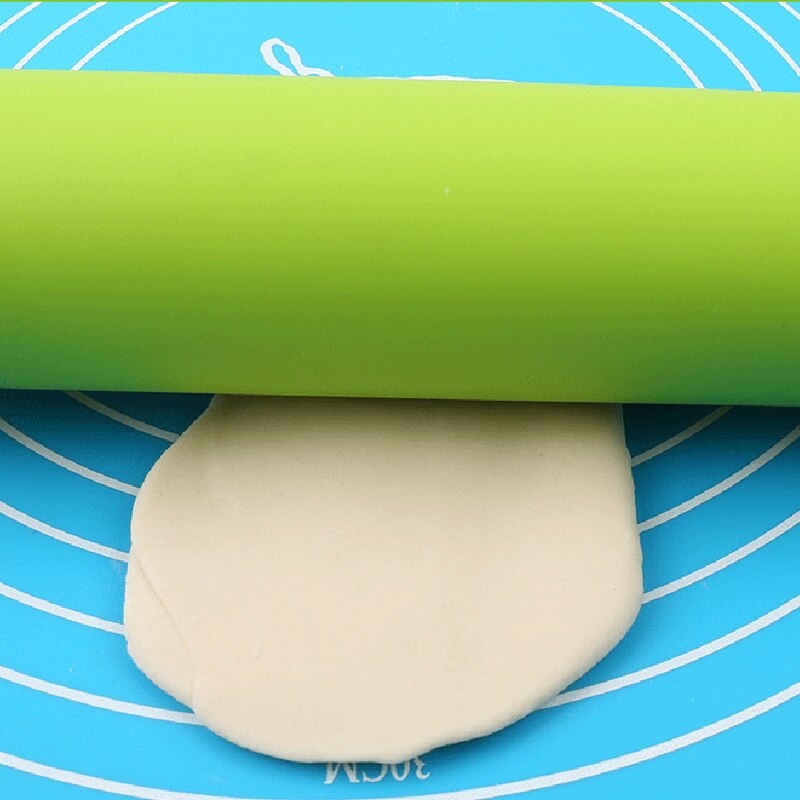 3 Size Silicone Rolling Pin Kitchen Gadgets Fondant Pastry Tools Rotatable Non-Stick Wooden Dough Roller Baking Accessories
