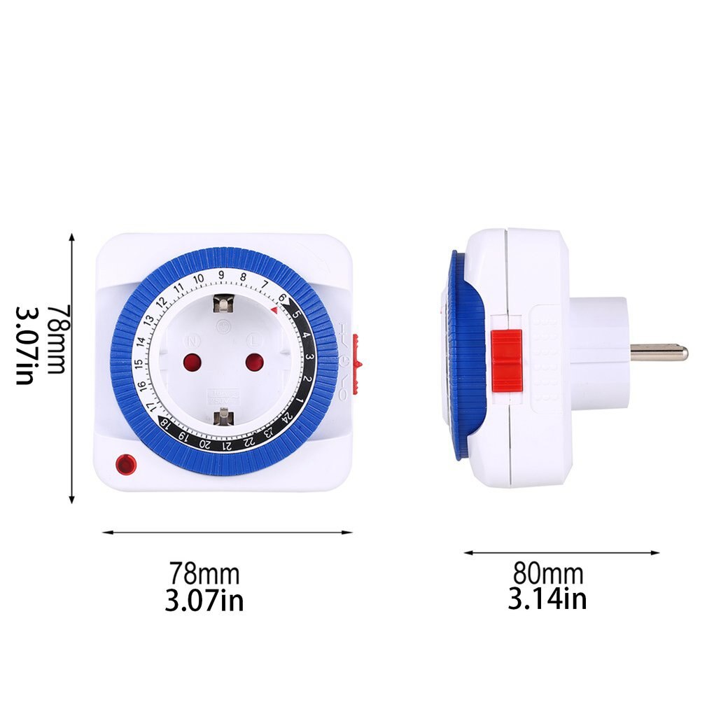 24 Hours EU Plug Smart Timer Switch Socket Washing Machine Heater Timing Automatic Power Off Household Intelligent Timing Tools