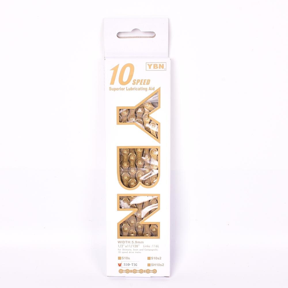 NEUE YBN Ultraleicht 9 10 11 Geschwindigkeiten Fahrrad Kette SLR Gold MTB Rennrad Kette für M6000 M7000 M8000 264g missinglink: S10-TIG Gold10 speed
