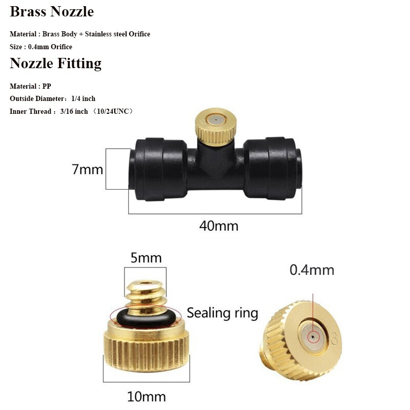 12M Water Mist Spray Electric Diaphragm Pump Kit Misting System Automatic Water Pump Sprayer with Brass Nozzles for Garden