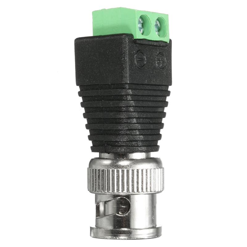 Connecteur mâle BNC torsadé Coaxial pour caméra de vidéosurveillance, accessoires pour système de sécurité, CAT5, 100 pièces/lot