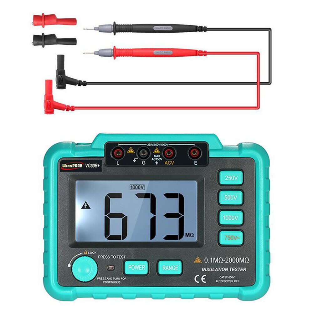 insulation resistance meters digital megger meter earth impedance tester megohmmeter digital 250V/500V/1000V LCD Backlight