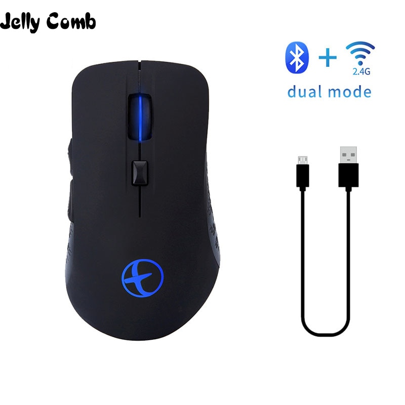 Jelly Comb Rechargeable Silent Bluetooth Mouse Dual Mode Bluetooth 2.4g Wireless Mice for Laptop PC Gaming Mouse
