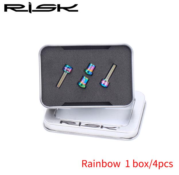 M5*18mm ti titanium bout schroef voor fietsstuurpen mountainbike ultralichte stuurpen schroef met ring pakking: Regenboog