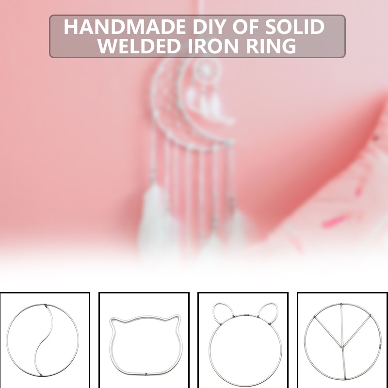 DIY metal dream catcher retro semi-circular shaped moon cat