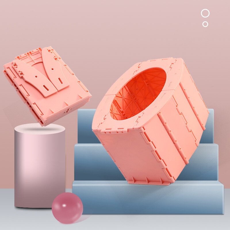 Pot Portable pliable pour enfants et adultes, siège de toilette, voiture, voyage en plein air, Camping, entraînement, randonnée: Cherry blossoms Pink