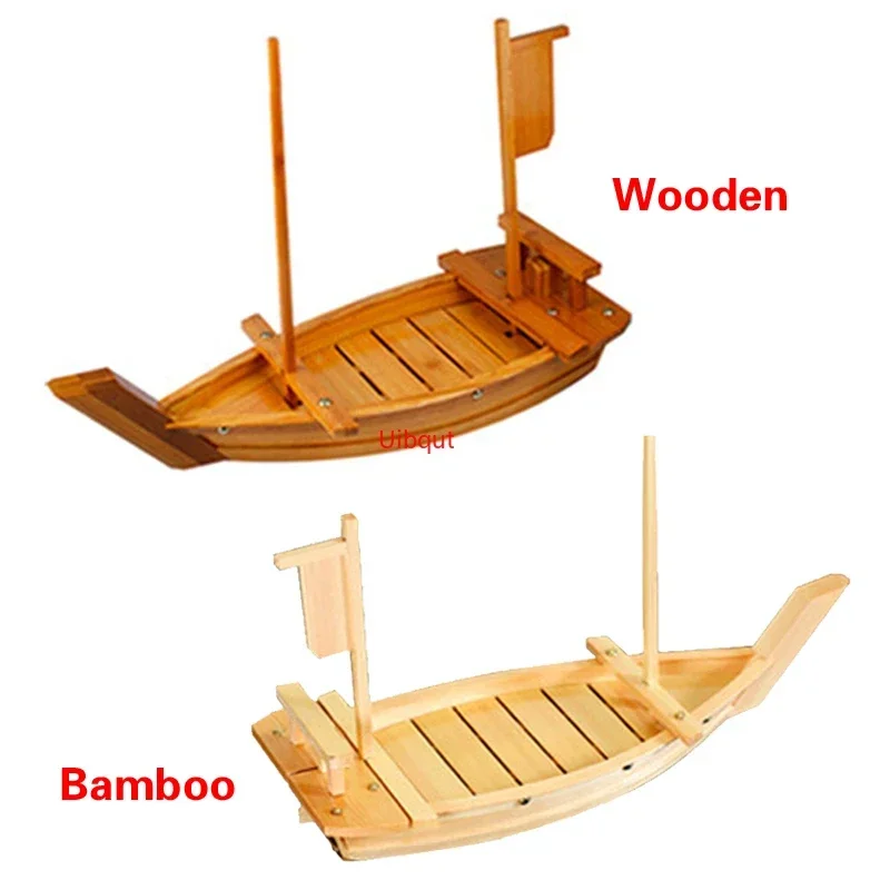 Plateau à Sushi en bois, bateau sashimi, bateau à glace sèche, plateau sashimi, vaisselle à sushi, cuisine japonaise, bateau en bois, outil à sushi en bambou