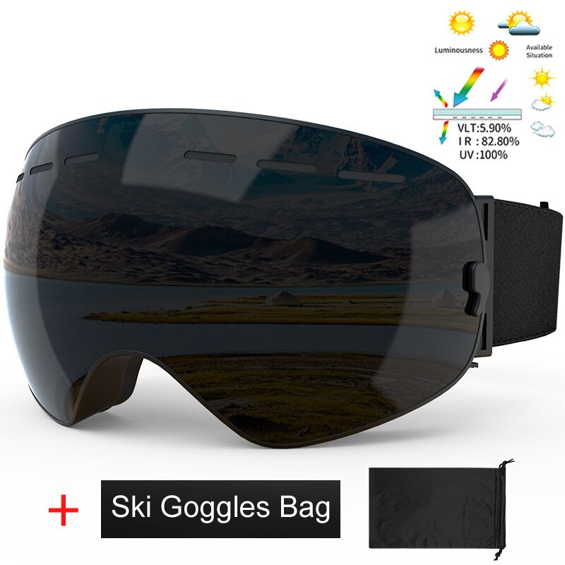Gafas de esquí de X-TIGER para hombre y mujer, accesorios de esquí para deportes al aire libre, antiniebla, equipo de esquí, novedad de 2022: 3