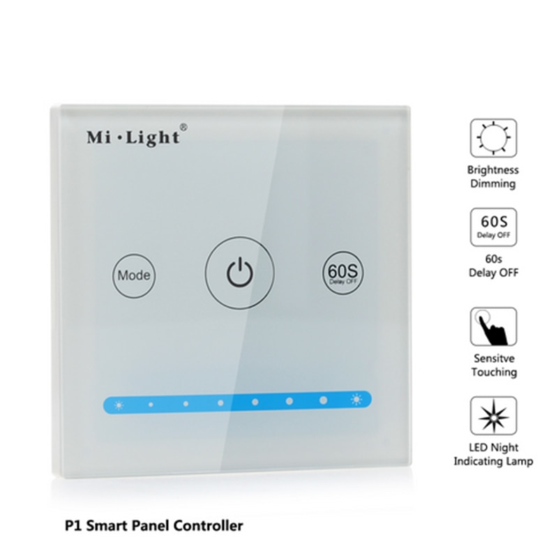 Milight smart led panel controller  p1 p2 p3 farve temperatur lysdæmper rgb cct vægmonteret touch switch panel controller