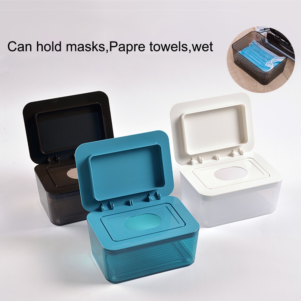 Wet Wipes Dispenser Storage Box Organizer Household Dry Wet Tissue Paper Case Box With Dust-proof Lid For Home Office Store