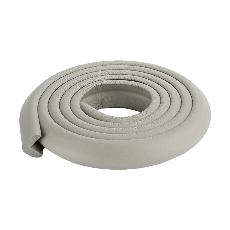 Protector de esquina de escritorio para bebé, 2m, protección de goma para mesas, borde suave en forma de L: Gris