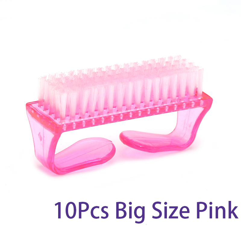 Top Cleaning Nail Brush Nail Art Plastic Soft Remove Dust Finger Care UV Gel Manicure Pedicure Tool Makeup Brushes Scrubbing: GRAY