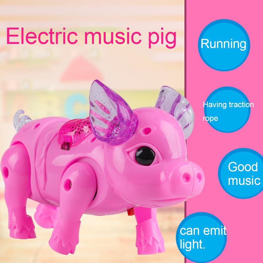 Jouet cochon Musical et marche électrique pour enfant, Robot électronique interactif avec laisse, d'anniversaire