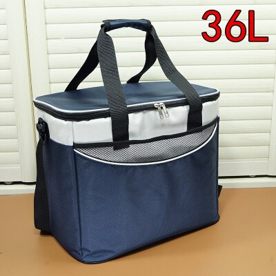 36L Grote Oxford Thermische Isolatie Pakket Picknick Draagbare Container Zakken De Plant Pakket Voedsel Geïsoleerde Tas Koeltassen-15: dark blue