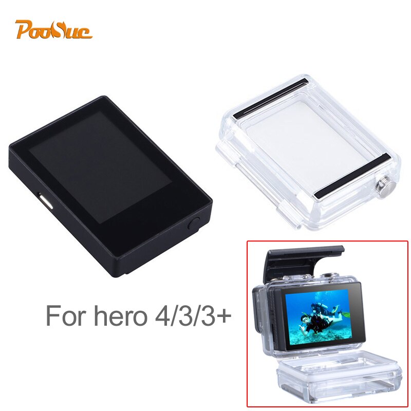 Voor GoPro Hero 4 3 +/3 Externe BacPac 2.0 "Lcd-scherm + Behuizing case cover voor go Pro Accessoires