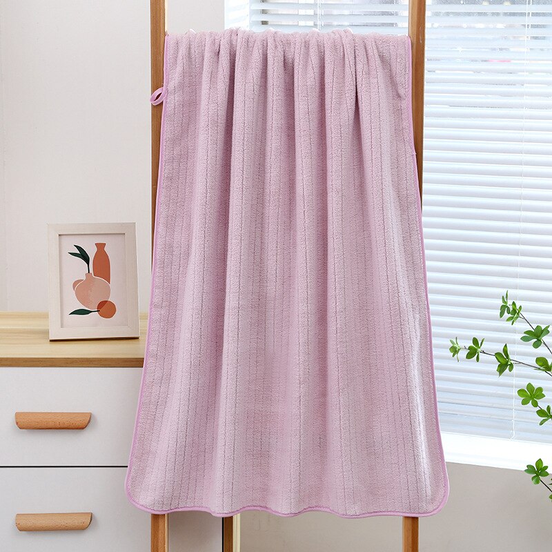 70x140cm Thick Coral Fleece Bath Towel Microfiber Fabric Towel Super Absorbent Quick-Drying Soft Household Bathroom Bath Towel