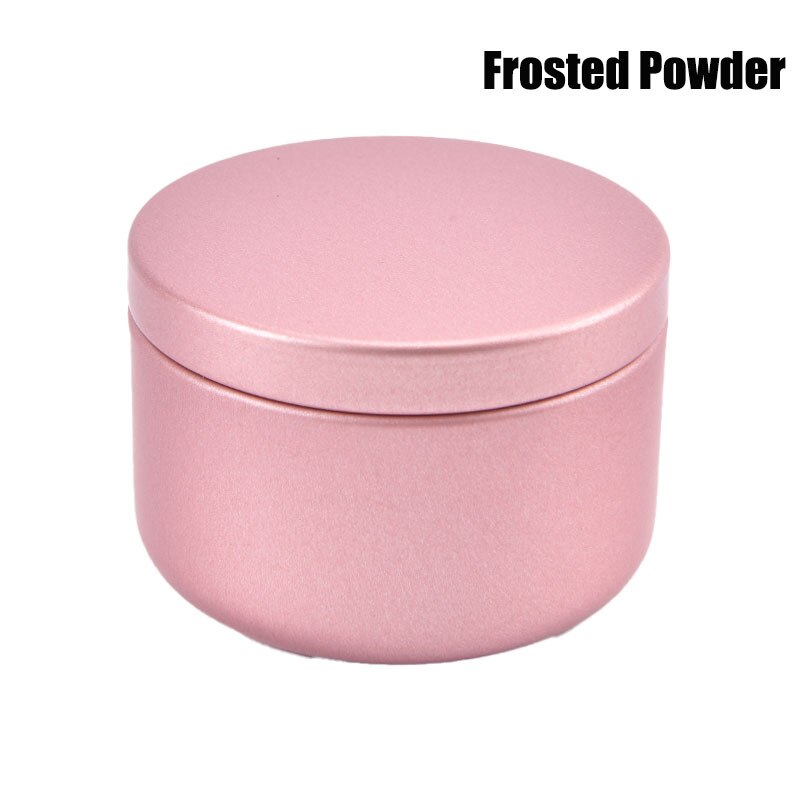 1Pc Kaars Tin Reizen Blikken Ronde Metalen Blikken Kaars Containers Kaars Potten: frosted powder