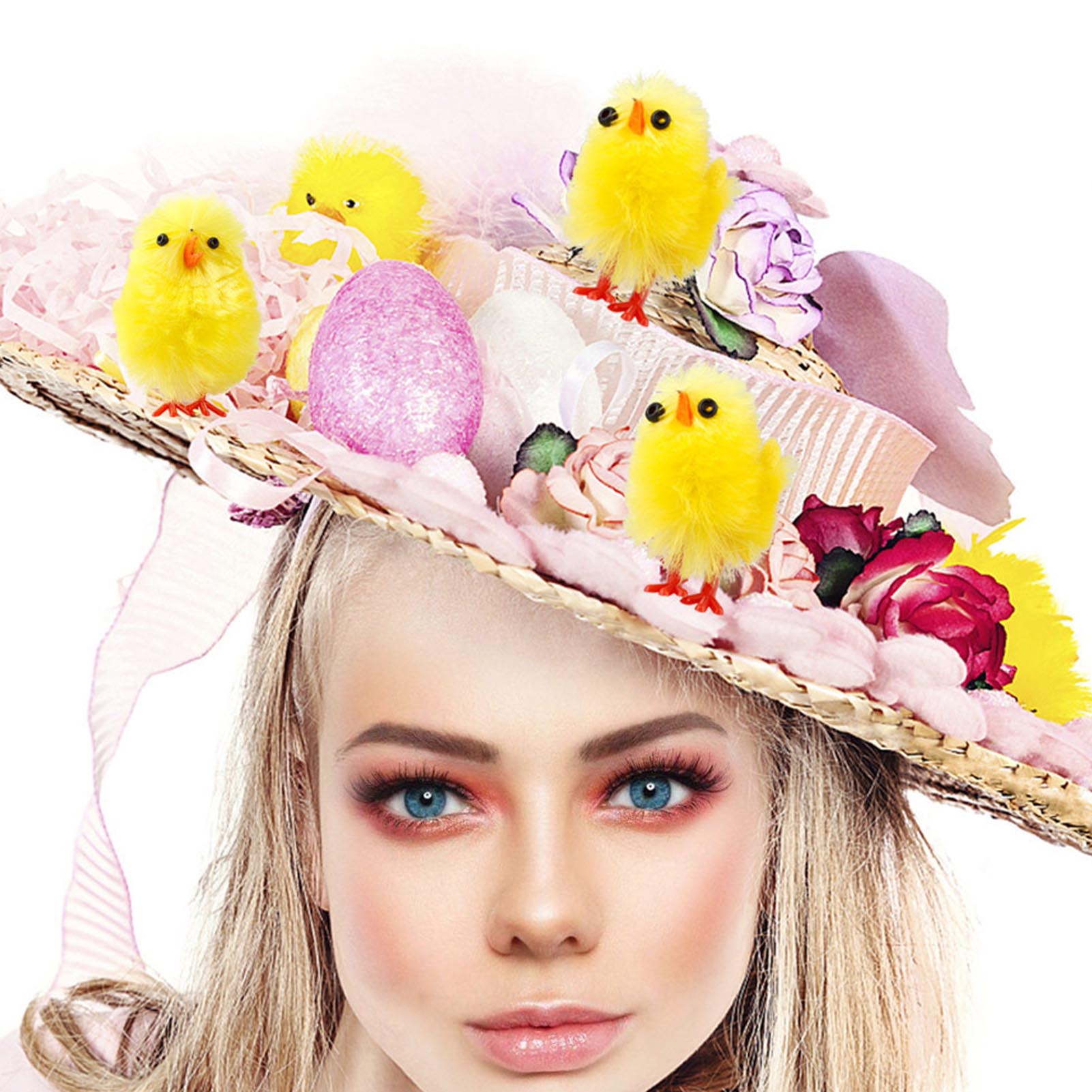 36PCS Easter Yellow Chick Decorative Mini Animal Toy For Lovely Artificial Home Decoration Toys Plush Chicken