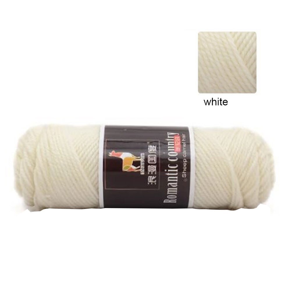 100g tykt garn farverigt alpaca uldgarn til diy strikning uld hæklegarn diy tøj syning og stof: Hvid