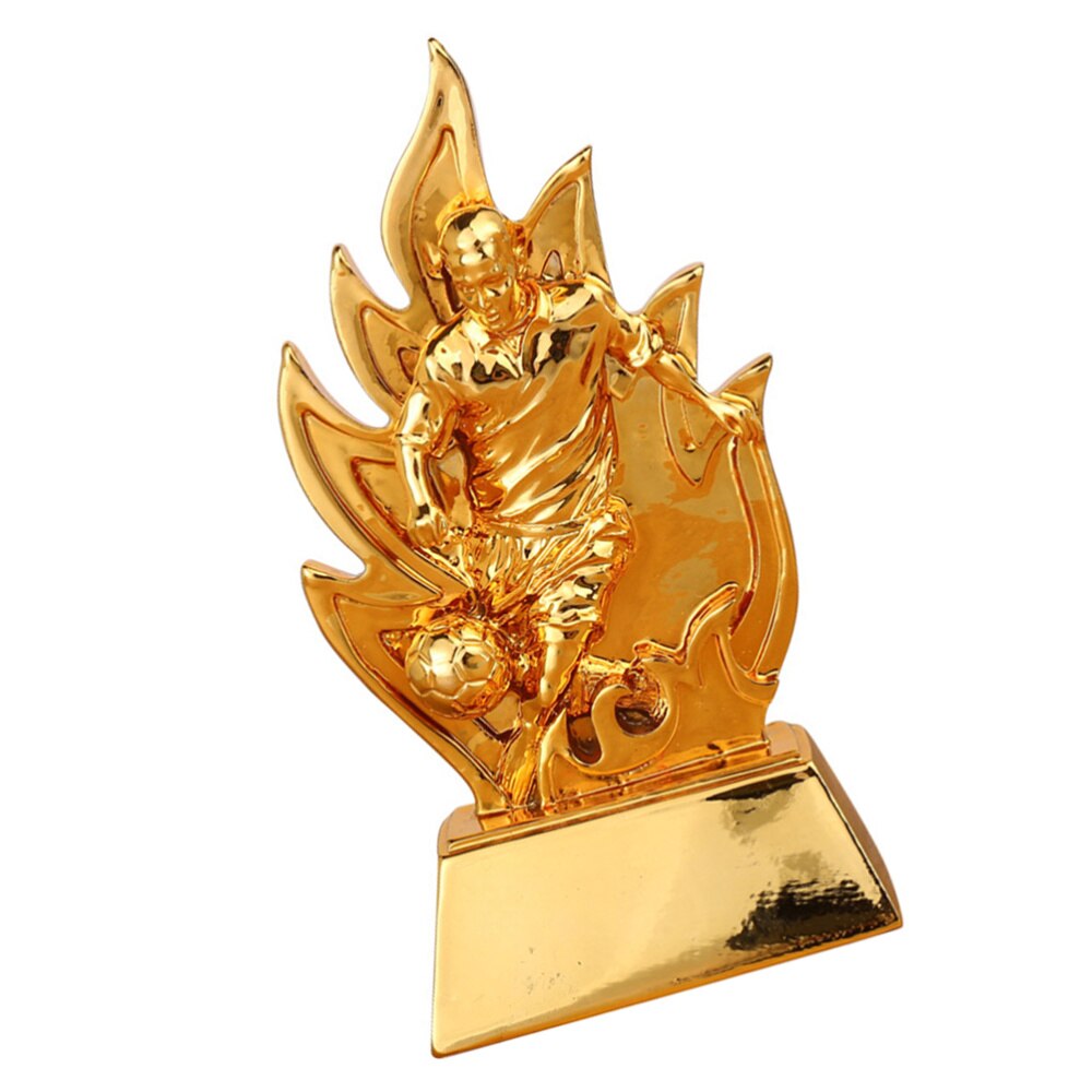 1 Pc Trofee Gouden Vlam Draagbare Voetbal Desktop Ornament Standbeelden Voor Concurrentie Sport