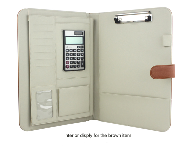A4 business office PU leather manager file folder a4 document organizer portfolio with calculator 700A