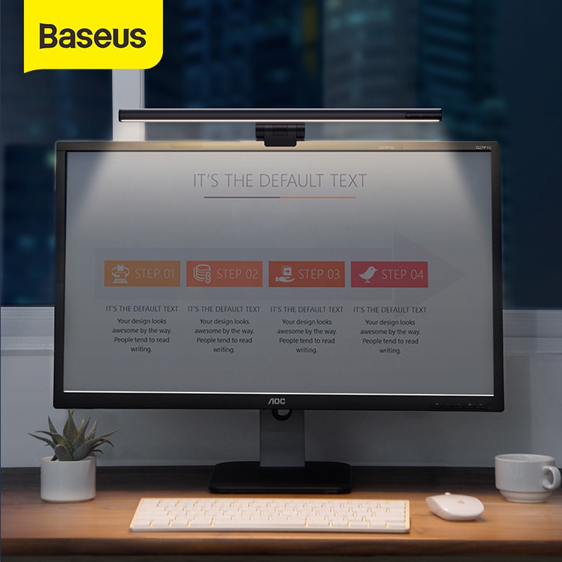Baseus Traploos Dimmen Eye-Care Led Bureaulamp Voor Computer Pc Monitor Screen Bar Opknoping Licht Led Leeslamp Usb powered Lamp