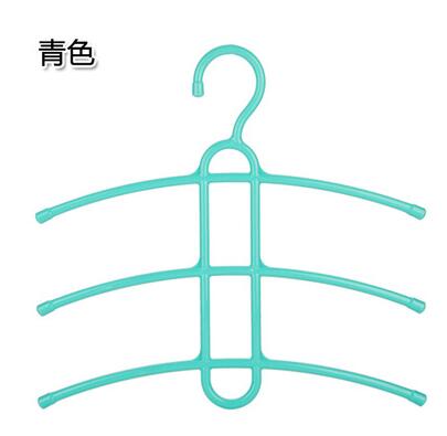 Magic Slip-resistant Plastic Drying Racks Fish Bone Multi-layer Clothes Hanger Wardrobe Organizer Clothing Support 2 Pieces/Lot: Light Green