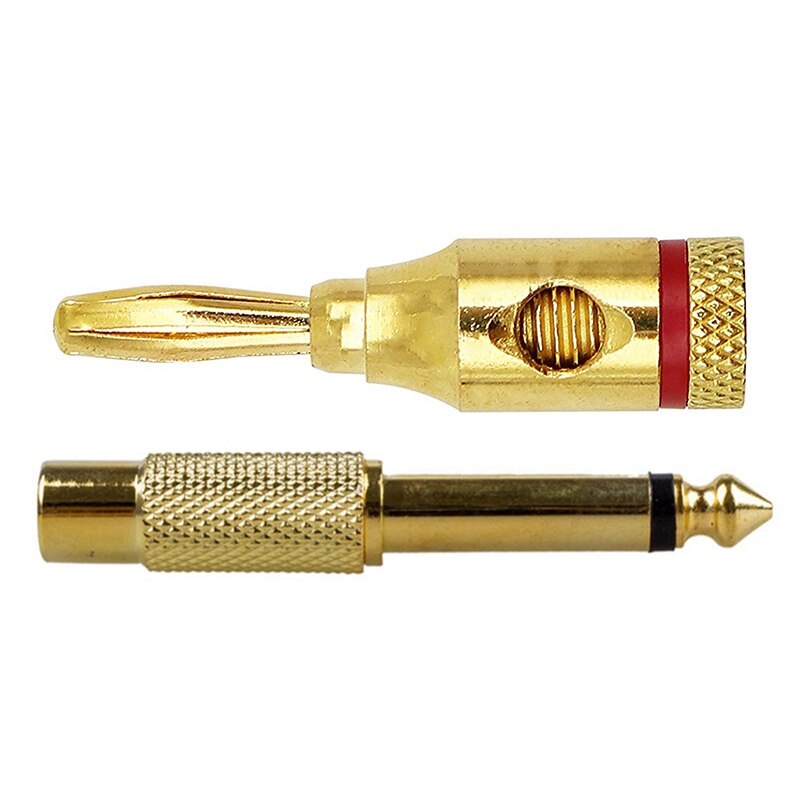 5x Gold Plated 6.35mm 1/4 Inch Male Mono Plug to RCA Female 6.5mm Jack Audio Stereo Adapter Connector Plug TS Converter Sound Mi