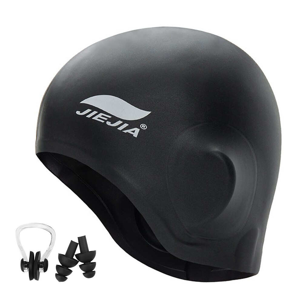 Gorro de natación de silicona 3D, protección ergonómica para los oídos, con Clip para la nariz y tapones para los oídos, unisex