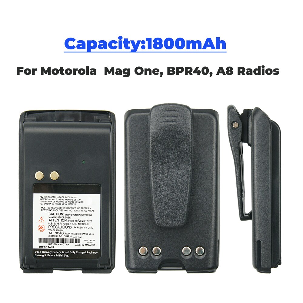 2X Batteria di Ricambio per Motorola A6, A8, BPR40, mag uno BPR40 Walkie talkie 1800mAh 7.2V