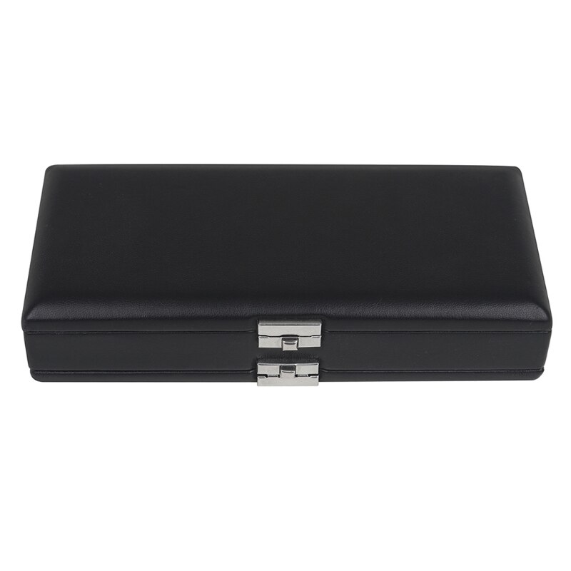 Wooden Oboe Reed Case Storage Box for 20 Oboe Reeds PU Leather Cover Black