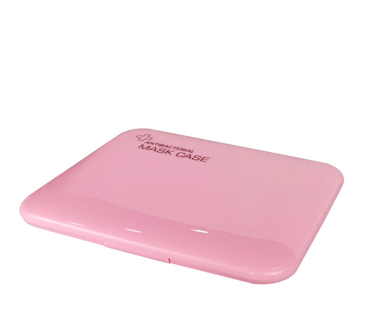 Antibacterial Mask Storage Box Portable Dustproof Moisture-proof Storage Box Band-aid Mask Case Temporary Medicine Storage Box: 130x105x12MM / Pink