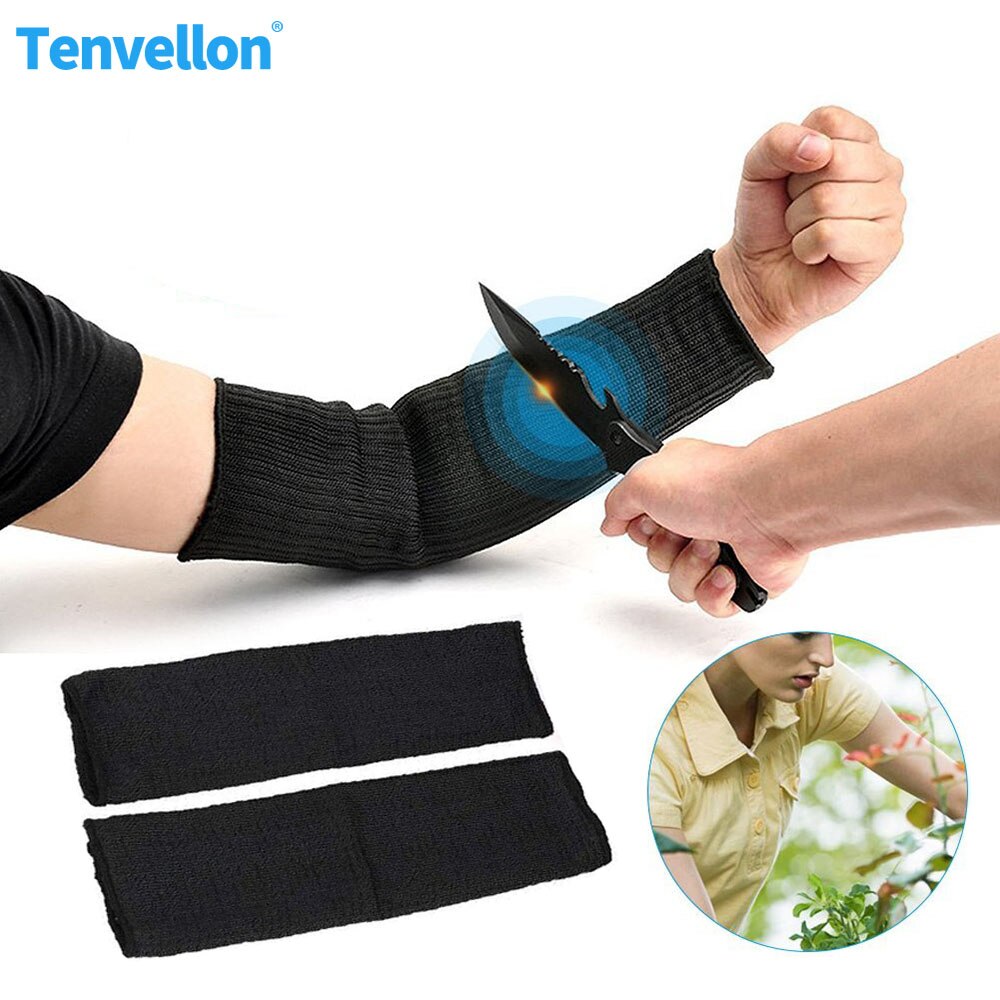 1 Pair Cut Proof Arm Sleeve Guard Bracer Steel Wire Anti Abrasion Protector Anti Cut Resistant Arms Work Safety Protection Tool