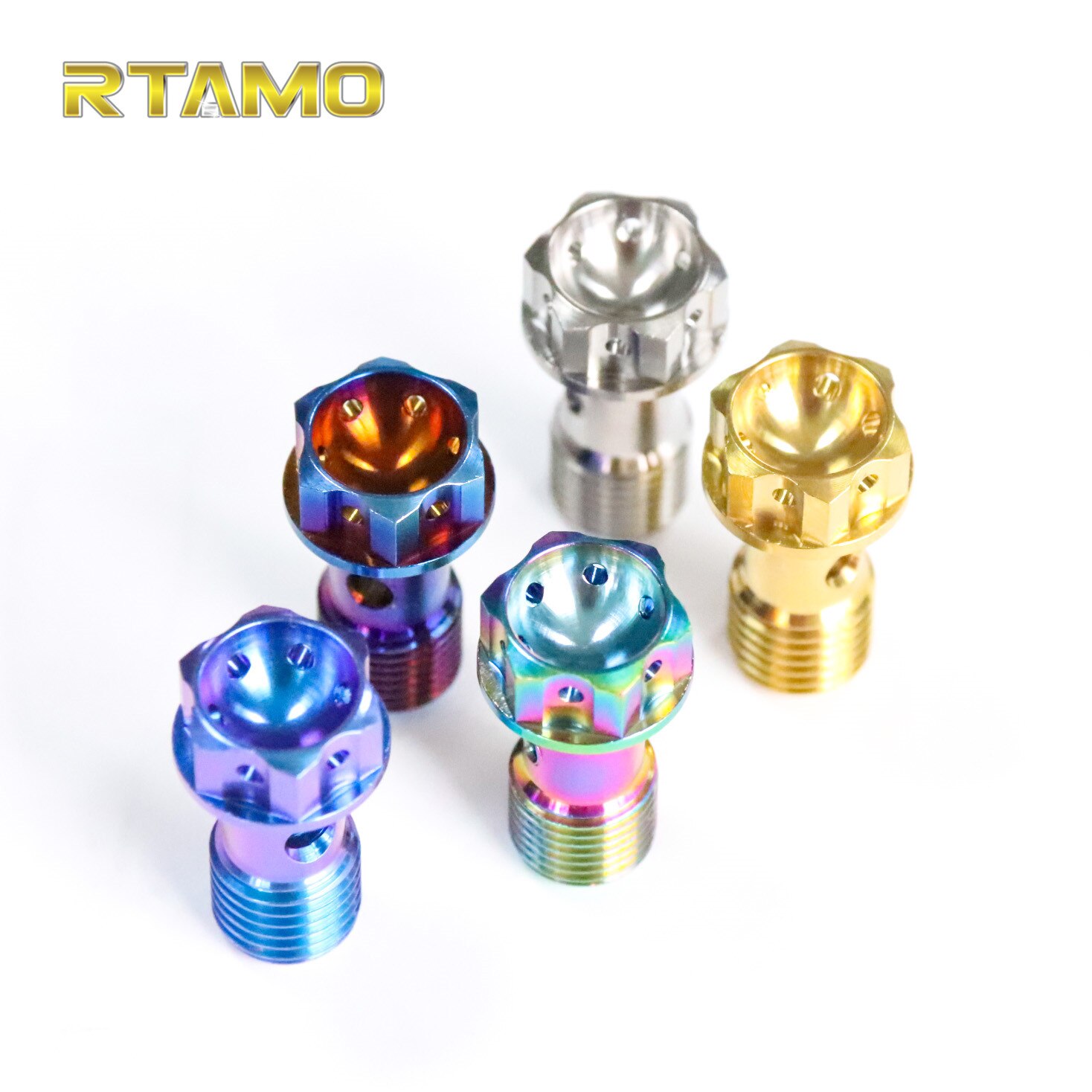 Titanium Banjo Bolts M10x1.0/1.25Px19 Hexagon Hollow Head Screws For Brake Hose Line Master Cylinder Motorcyle Parts