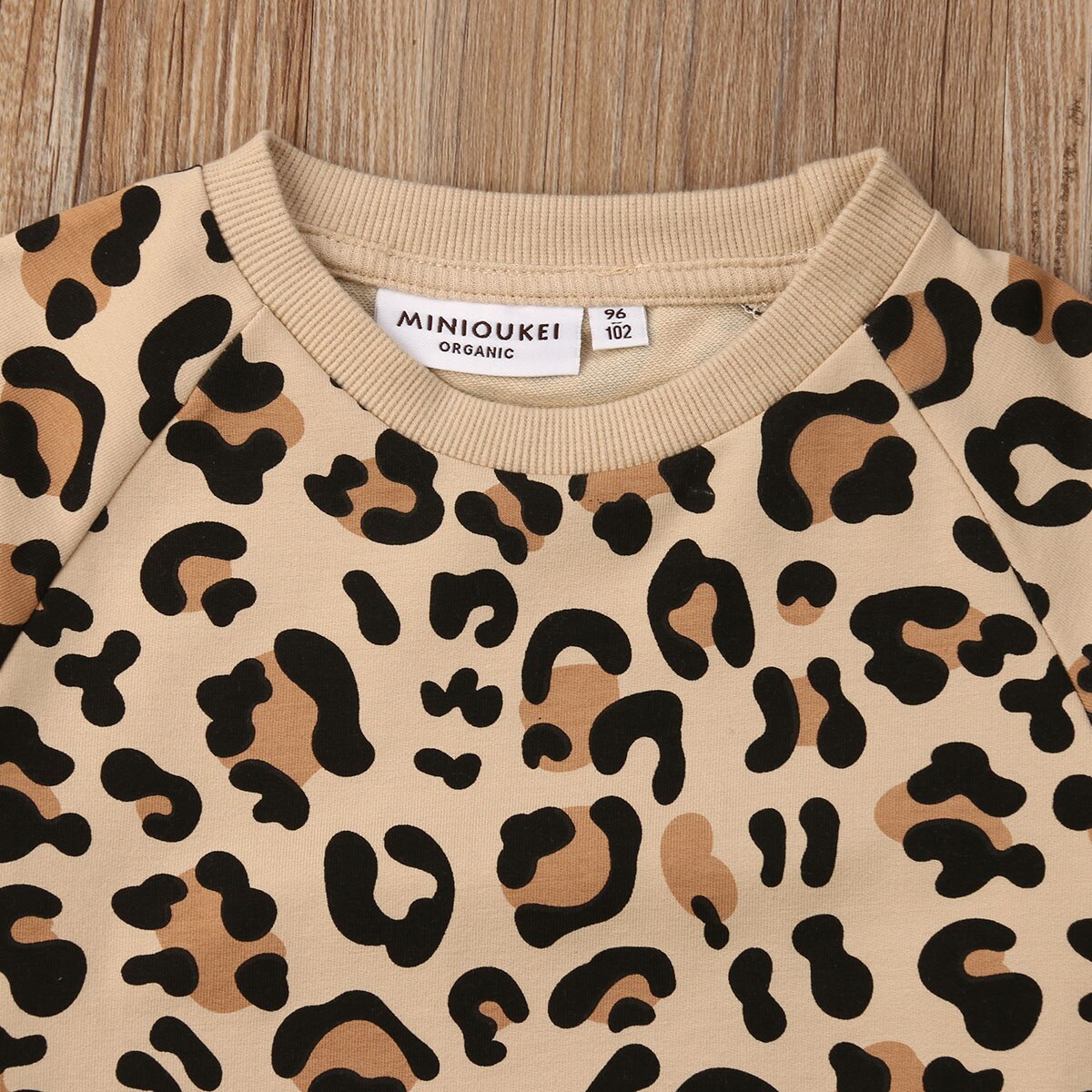 Os toddler kid baby pige dreng bunny leopard print top t-shirt sweatshirts tøj