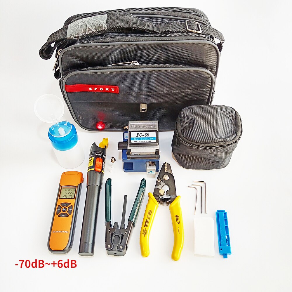 Brand FTTH Fiber Optic Tool Kit With Fiber Fibra Optica Power Meter And FIS-3 10mW Visual Fault Locator FC-6S FTTH Tool: G1000-6S