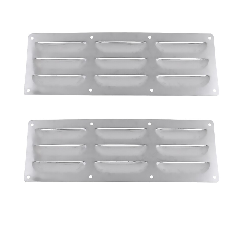 Rejilla de ventilación Louvered para barco, cubierta Rectangular de acero inoxidable, 25,8x8,7 cm/10,2x3,4 pulgadas, 2 unidades