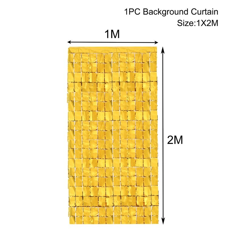 Square Rain Curtain Background Cloth Birthday Party Decorations Shimmer Wall Backdrop Wedding Party Decor Sequin Wall Background: gold