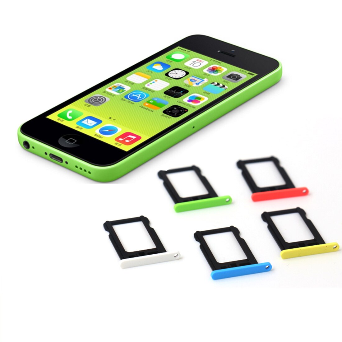 Etmakit Hoge Qunity Sim-kaart Lade Houder Slot Vervanging Adapter voor iPhone 5C Vervanging Gereedschap