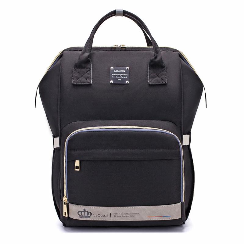 LEQUEEN Diaper Baby Bags Backpack For Moms Baby Bag Maternity Hospital Bag Care Nappy Bag Travel Stroller Send Free Hooks bolsos: black 2