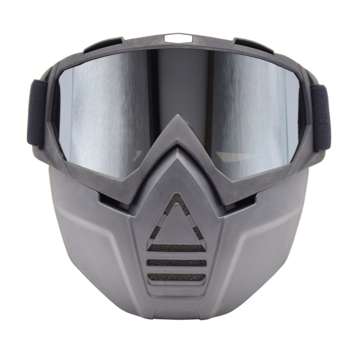 Unisex Skiing Goggles Modular Mask Detachable Mouth Filter Men Women Ski Snowmobile Snowboard Goggles Snow Winter Ski Glasses: 017003 Silver