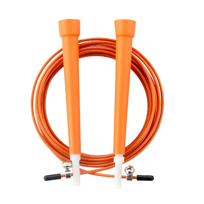 Speed sjippetov crossfit mænd og kvinder kabel stålwire fitness springleje hoppereb bodybuilding gym hoppereb: Orange