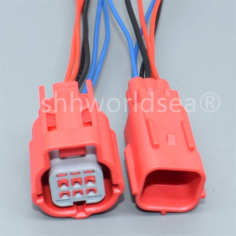 1 Juego de enchufe de diagnóstico OBD de coche rojo de 6 pines macho hembra enchufe Universal automático conector automotriz cubierta de protección de MWTPB-06-1A-R: YELLOW