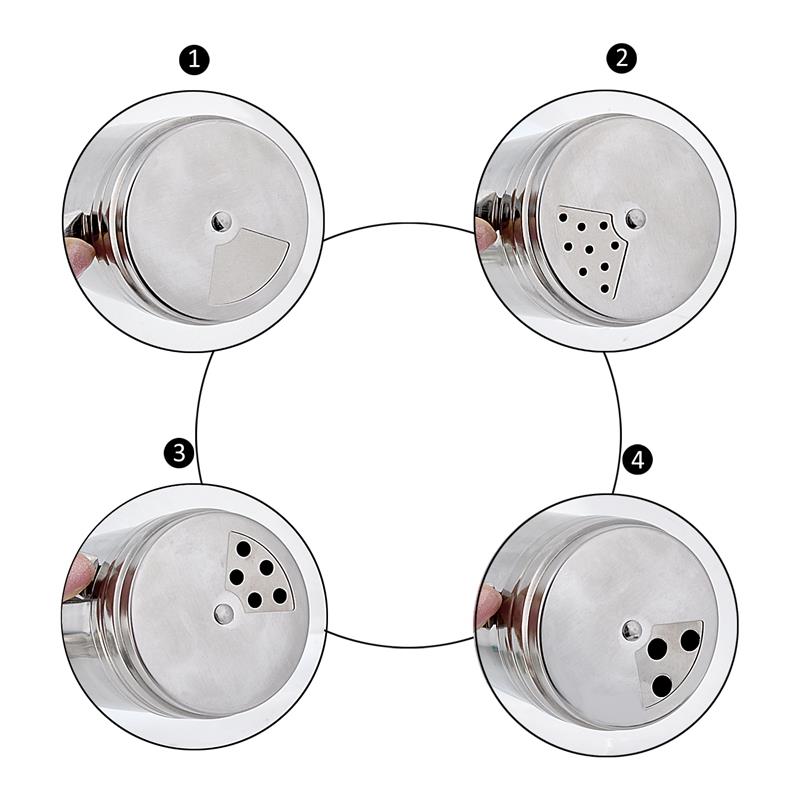 Stainless Steel Seasoning Shaker Rotatable Top Seasoning Bottle Spice Shaker Spice Jars Salt Spice Pepper Shaker Kitchen Tools