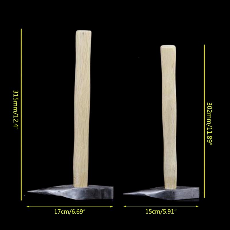 Martillos de soldadura multiusos, martillo de tachuelas de acero, mango de madera, herramienta de desmontaje al aire libre para quitar la reparación