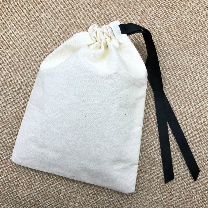 50PCS Cotton Jewelry Bag Packaging Pouch Cotton Drawstring Bags Candy Wedding Party Makeup Bags Wrapping Supplly Print Logo: DCCMPB 50p / 10x13cm